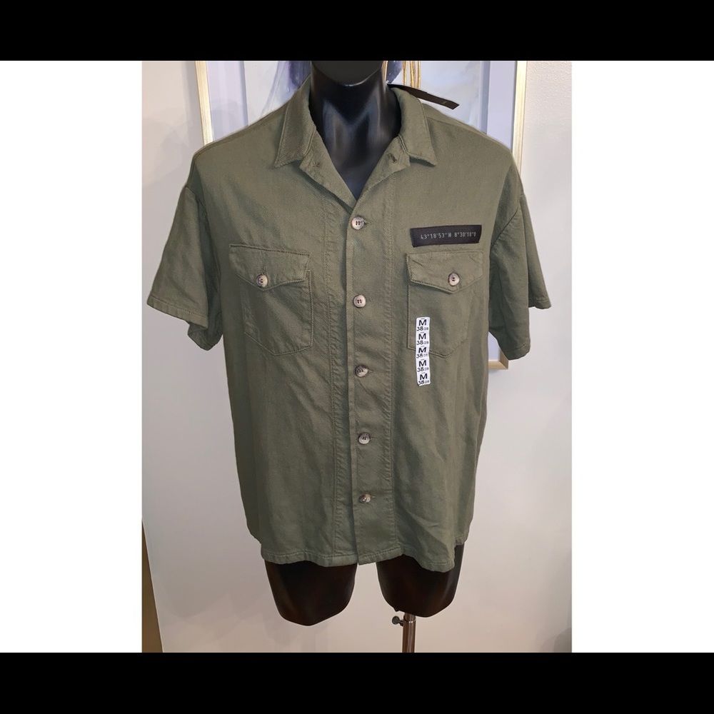 NWT ZARA MEN’S SHORT SLEEVE BUTTON DOWN